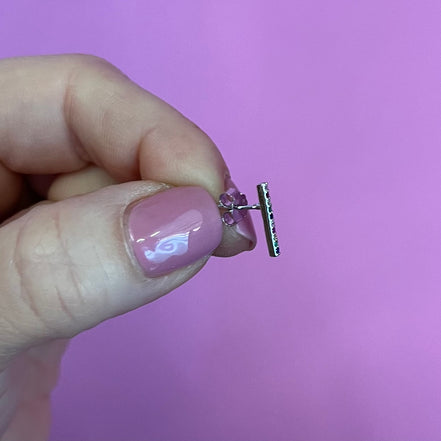 Orecchini  Tratto - argento 925 rodio con zirconi colorati