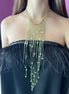 Collier cascata con peridoto e piccole perle coltivate barocche
