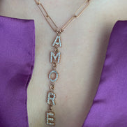 Collier amore con zirconi oro rosa