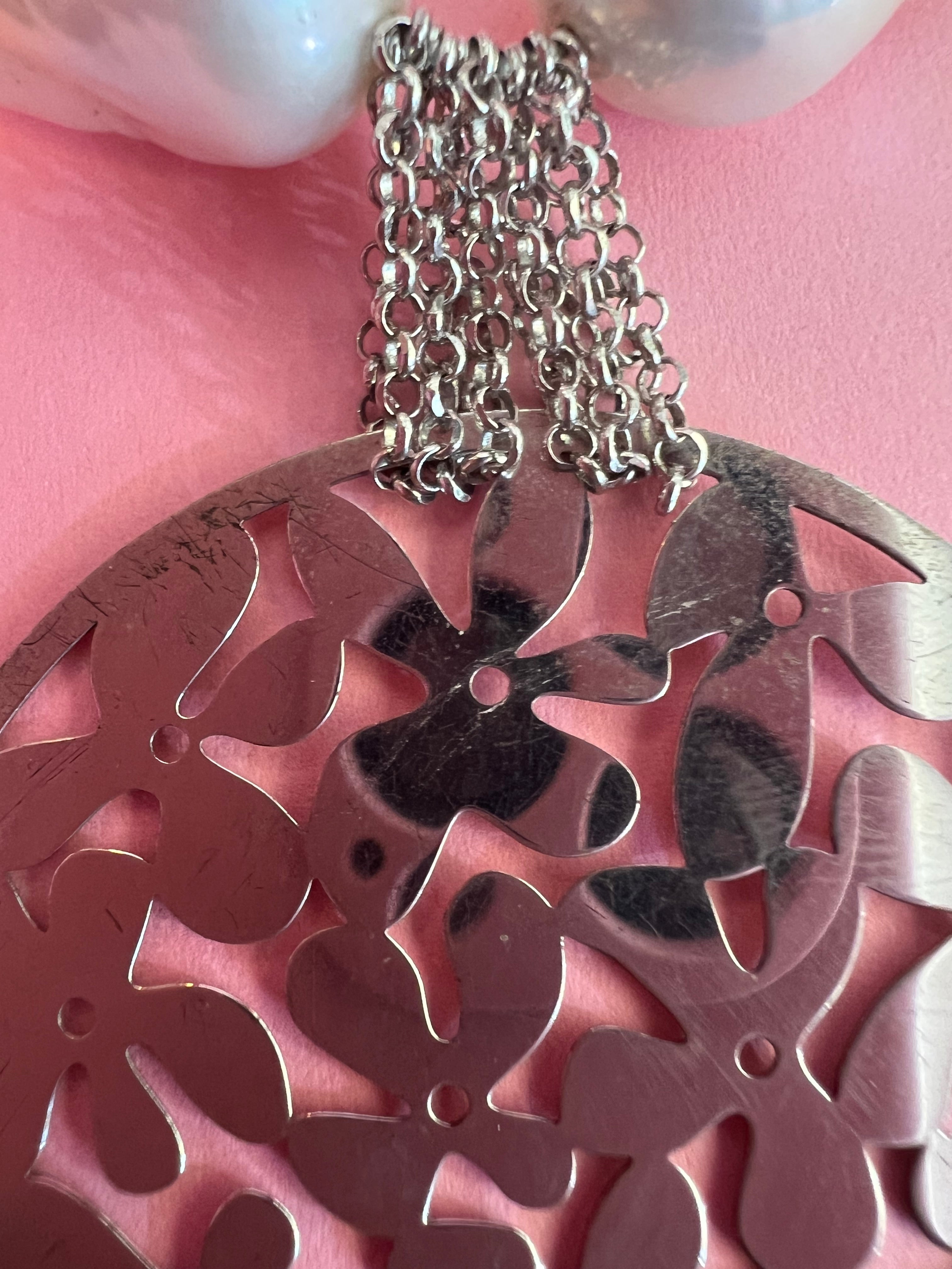 Collana con Perle Barocche Coltivate e pendeArgento 925