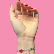 Braccialetto cuori fucsia