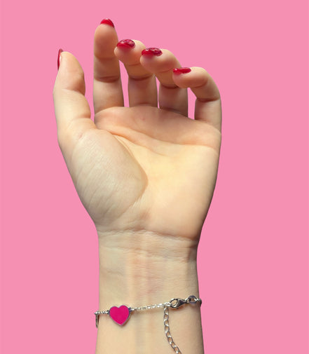 Braccialetto cuori fucsia