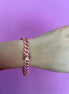 Bracciale Grumette argento 925 rosé smaltata rosa