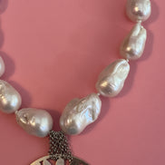 Collana con Perle Barocche Coltivate e pendeArgento 925