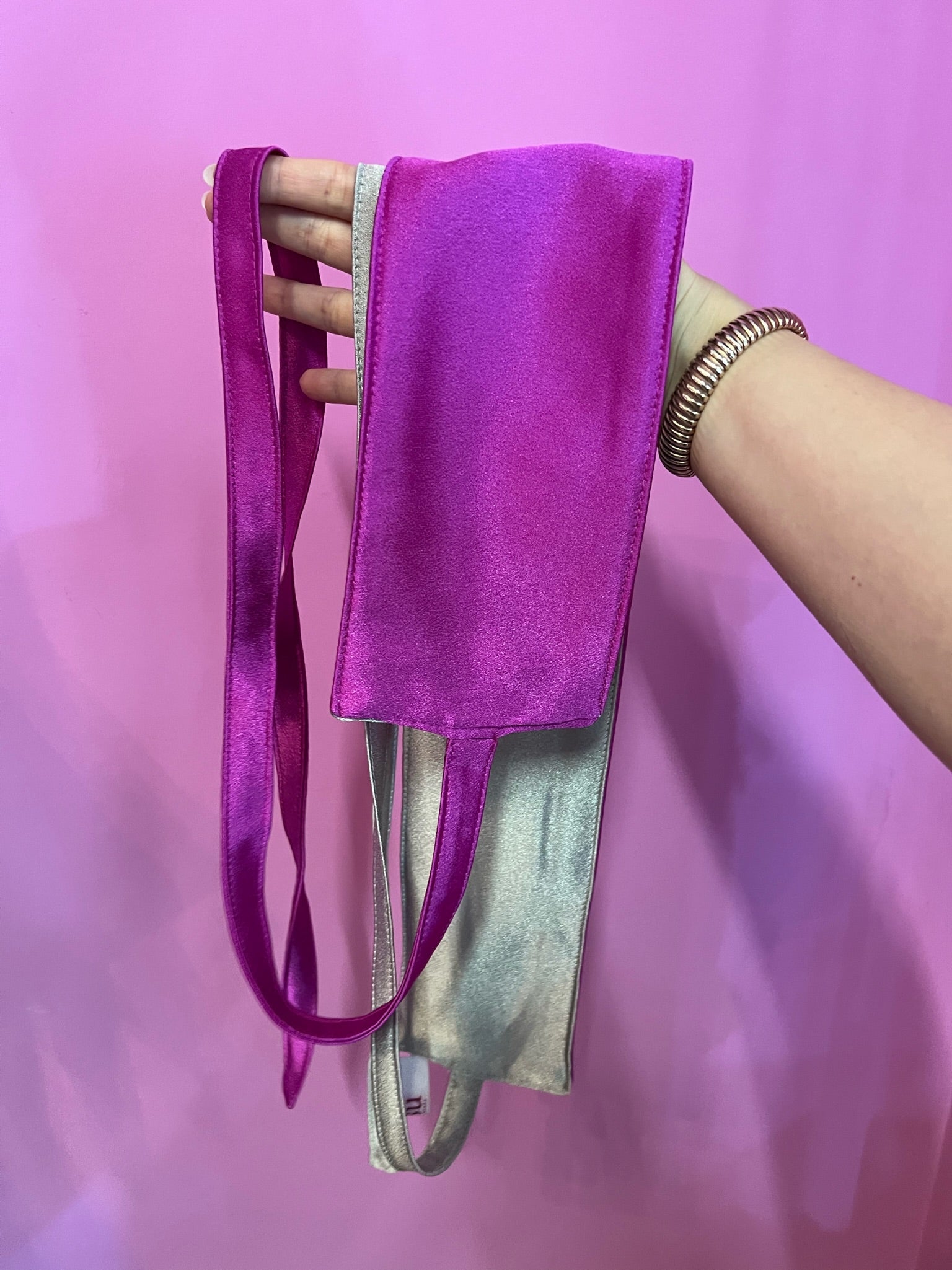 Cintura OBI fucsia e greige