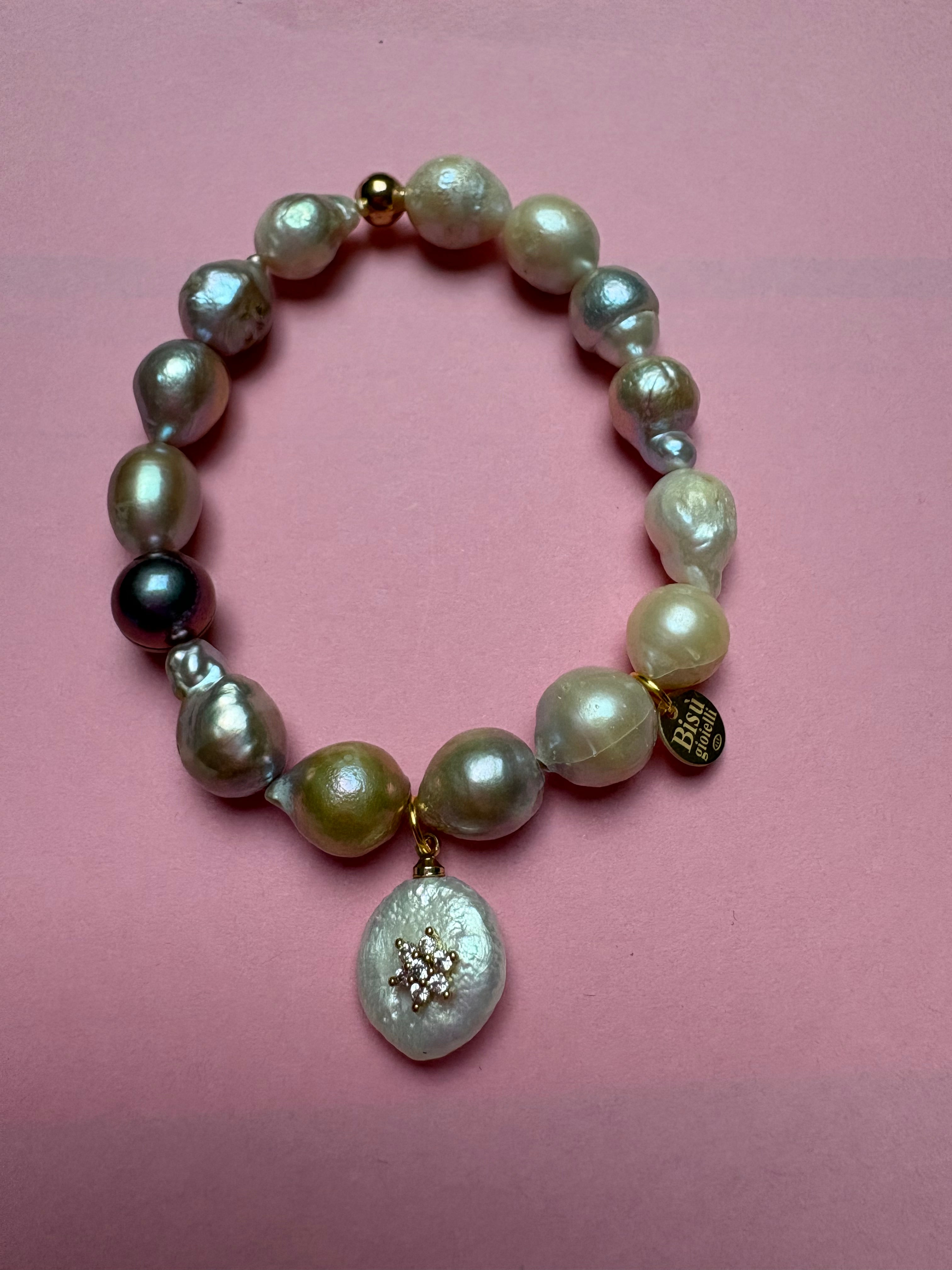 Bracciale Bisette -JAIPUR perle  con charm PERLA