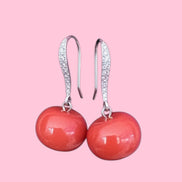 Orecchini  - MEDITERRANEA corallo rosso argento 925 zirconi