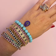 Bracciale MANTRA - Macrame’ con zirconi e ottone placcato oro giallo