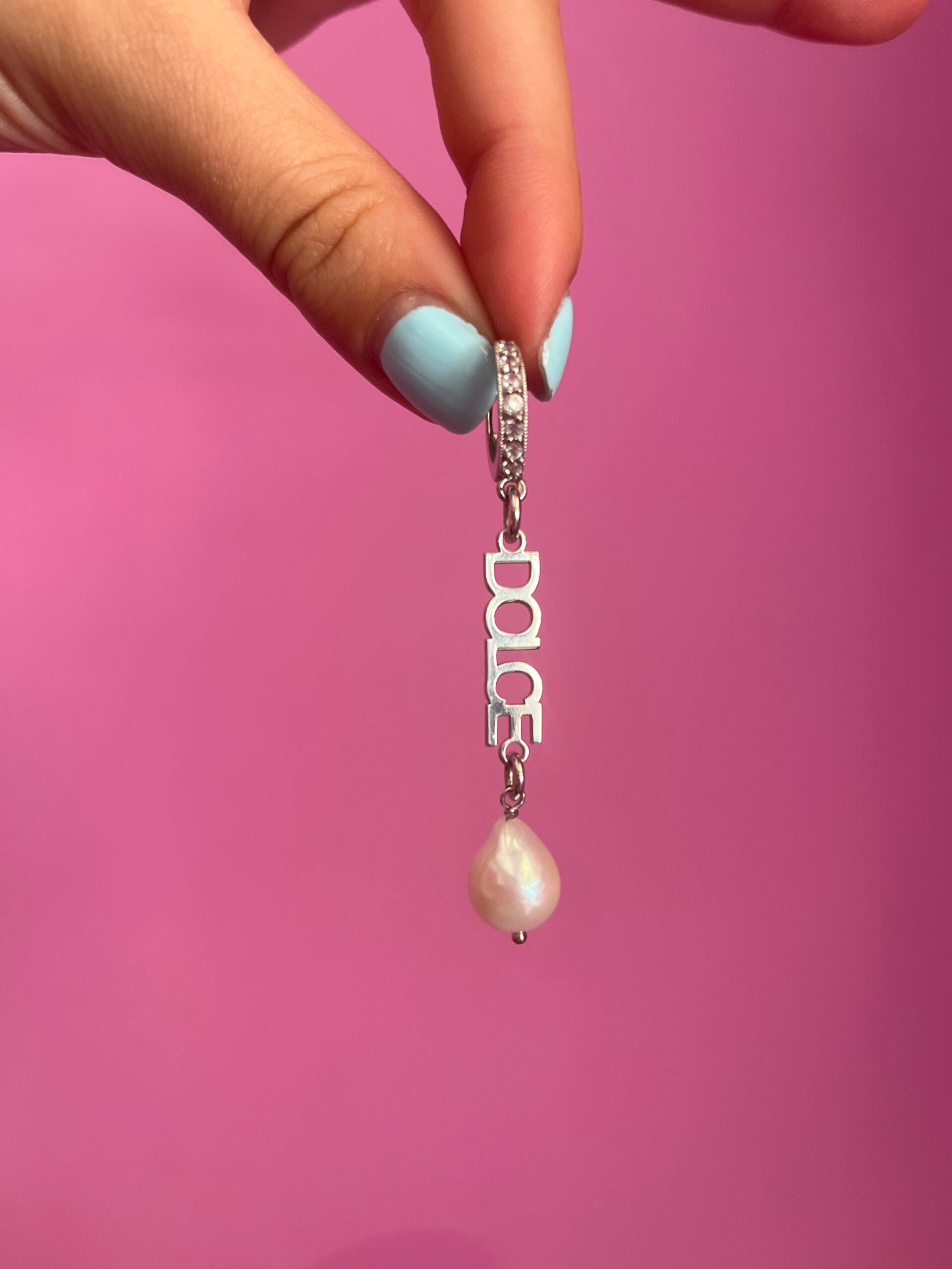Mono orecchino - DOLCE argento 925rodio con perla