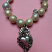 Bracciale Bisette -TALISMANI  perle  con charm Cuore Sacro