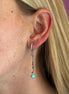 Mono orecchino AMORE - rodio con turchese