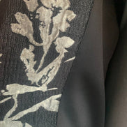 Penelope - Giacca 3/4 in broccato ramage argento e nero
