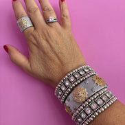 bracciale Kerala - Bangle ottone e filigrana con zirconi placcato oro giallo