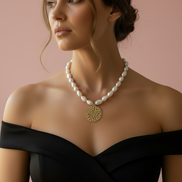 Collana con Perle Barocche Coltivate e pendeArgento 925