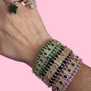 Bracciale MANTRA - Macrame’ con zirconi e ottone placcato oro giallo