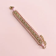 Bracciale MANTRA 4 - Macrame’ con zirconi e ottone placcato oro giallo