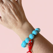 Bracciale Bisette - OCEANO  turchese con charm pesciolino