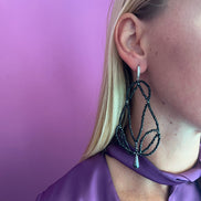 Orecchini ricamo spinello nero precious cut