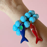 Bracciale Bisette - OCEANO  turchese con charm pesciolino