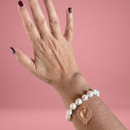 Bracciale Bisette -TALISMANI perle con charm Cuore sacro Gold
