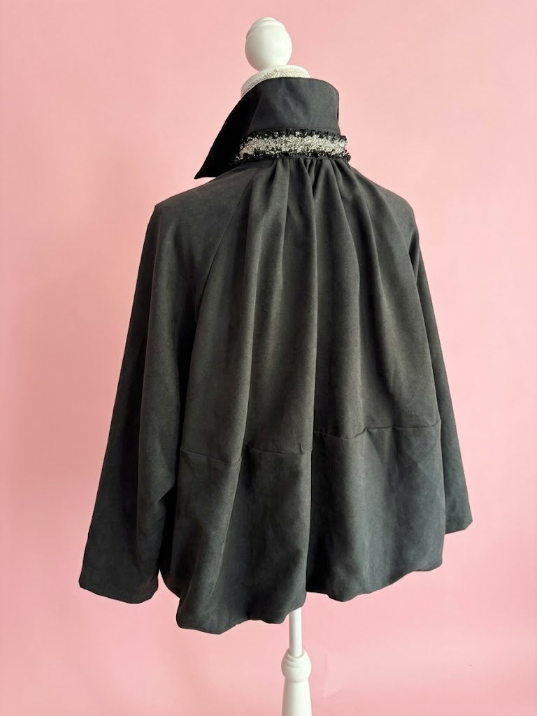 CHANELLINA bomber senza tasche : bomber a palloncino con passamaneria Couture
