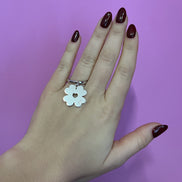 Anello CHANCE medio - rodio con cuoricino traforato