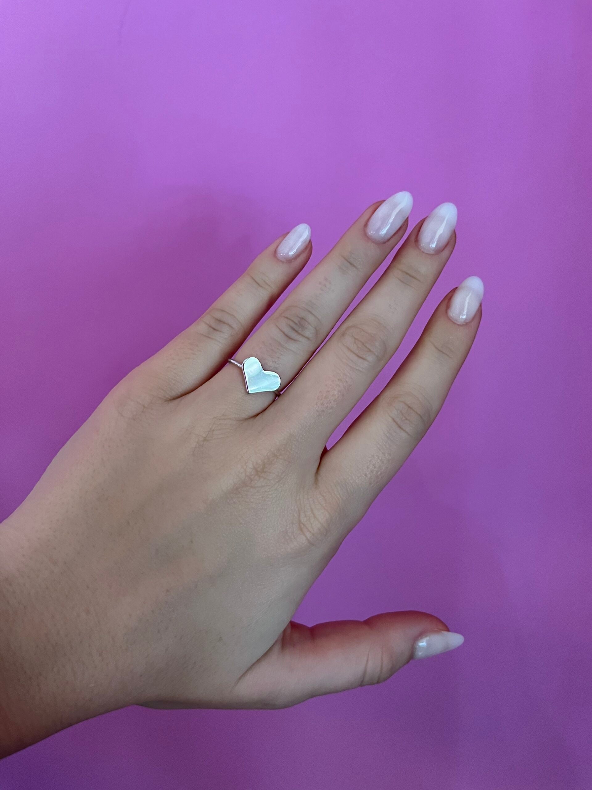 Anello argento 925 rodio con cuore