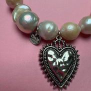 Bracciale Bisette -TALISMANI  perle  con charm Cuore Sacro