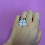Anello CHANCE medio - rodio con cuoricino traforato