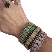 Bracciale MANTRA - Macrame’ con zirconi e ottone placcato oro giallo