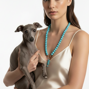 Collana OCEANO - Turchese  mm 10 - chiusura gioiello argento 925 - cm 60