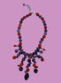 - TAKI Collier cascata con ametista e corallo rosso su  argento 925