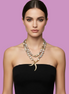 Collana TALISMANI con PERLE coltivate pastiglia barocche - chiusura gioiello Argento 925 - cm 85 - con charms Corni