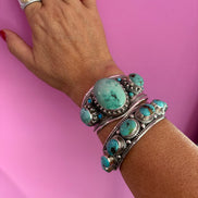 Bracciale collezione ETNICA -   Bangle. Argento 925 con turchesi