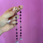 Orecchini - ametista e topazio con argento rose