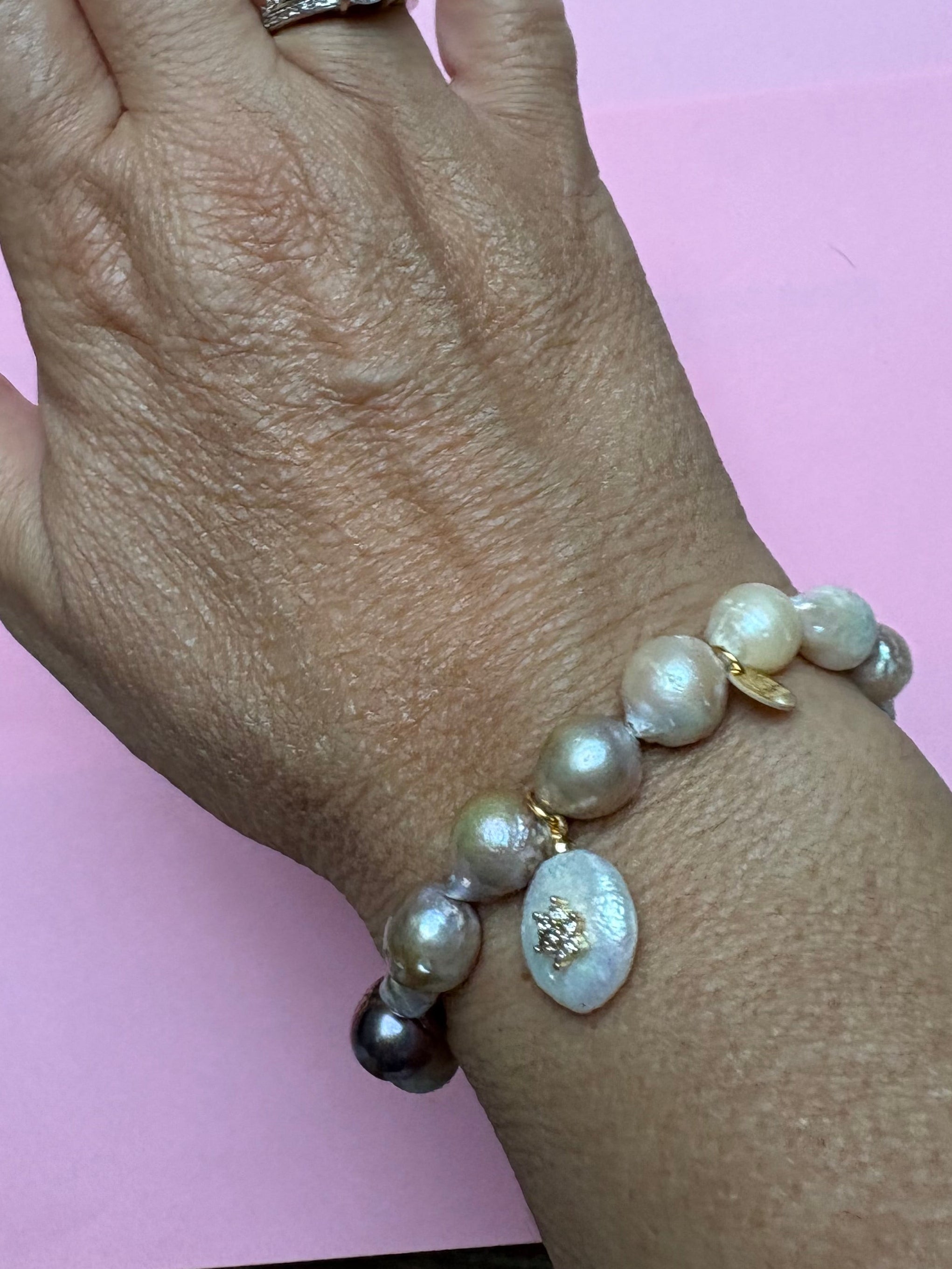 Bracciale Bisette -JAIPUR perle  con charm PERLA