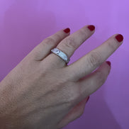 Anello Fede  con pave’ zirconi in argento925 rodio