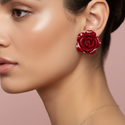 Orecchini Rose rosse grandi