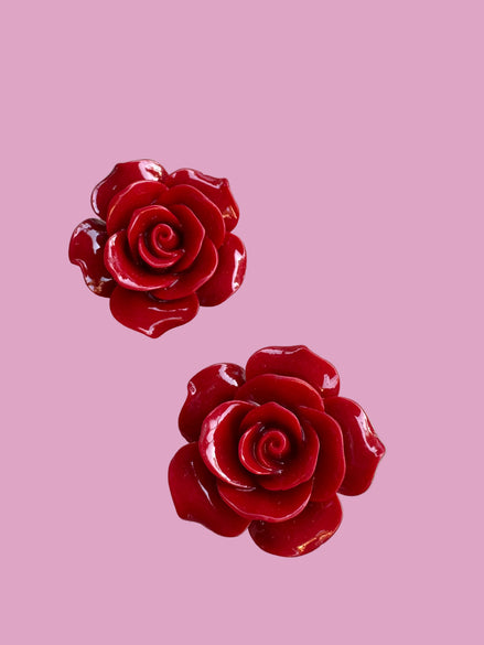 Orecchini Rose rosse grandi