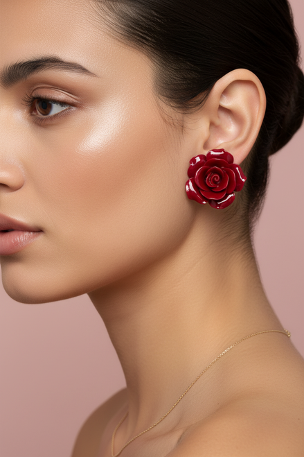 Orecchini Rose rosse grandi