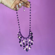 Couture - collier CASCATA ametista e corallo rosa