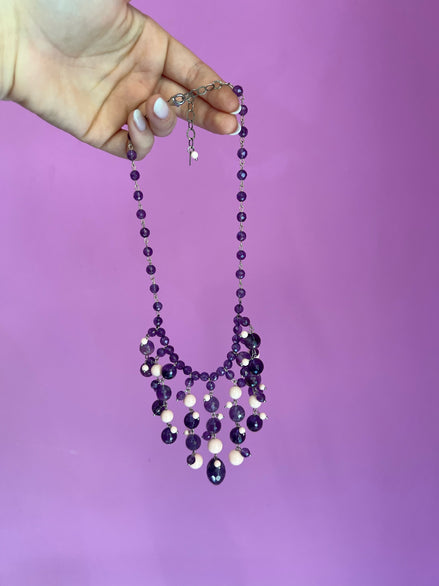 Couture - collier CASCATA ametista e corallo rosa