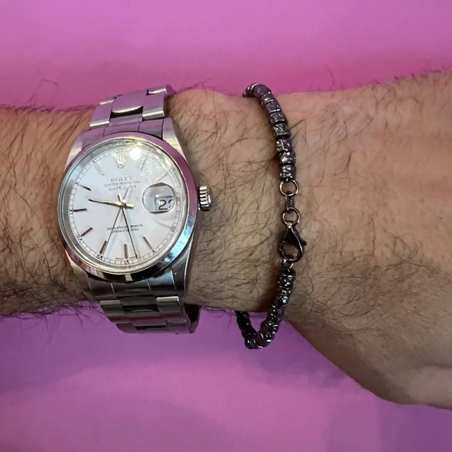 UOMO – Bracciale Barilotti argento 925 placcato rodio nero