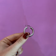 orecchini Hoop - anelle bombate argento 925 rodio