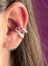 Earcuff 2 giri argento  925 rodio e zirconi