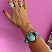 Bracciale collezione ETNICA -   Bangle. Argento 925 con turchesi