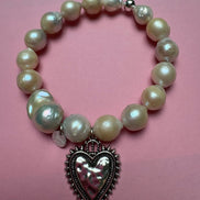 Bracciale Bisette -TALISMANI  perle  con charm Cuore Sacro