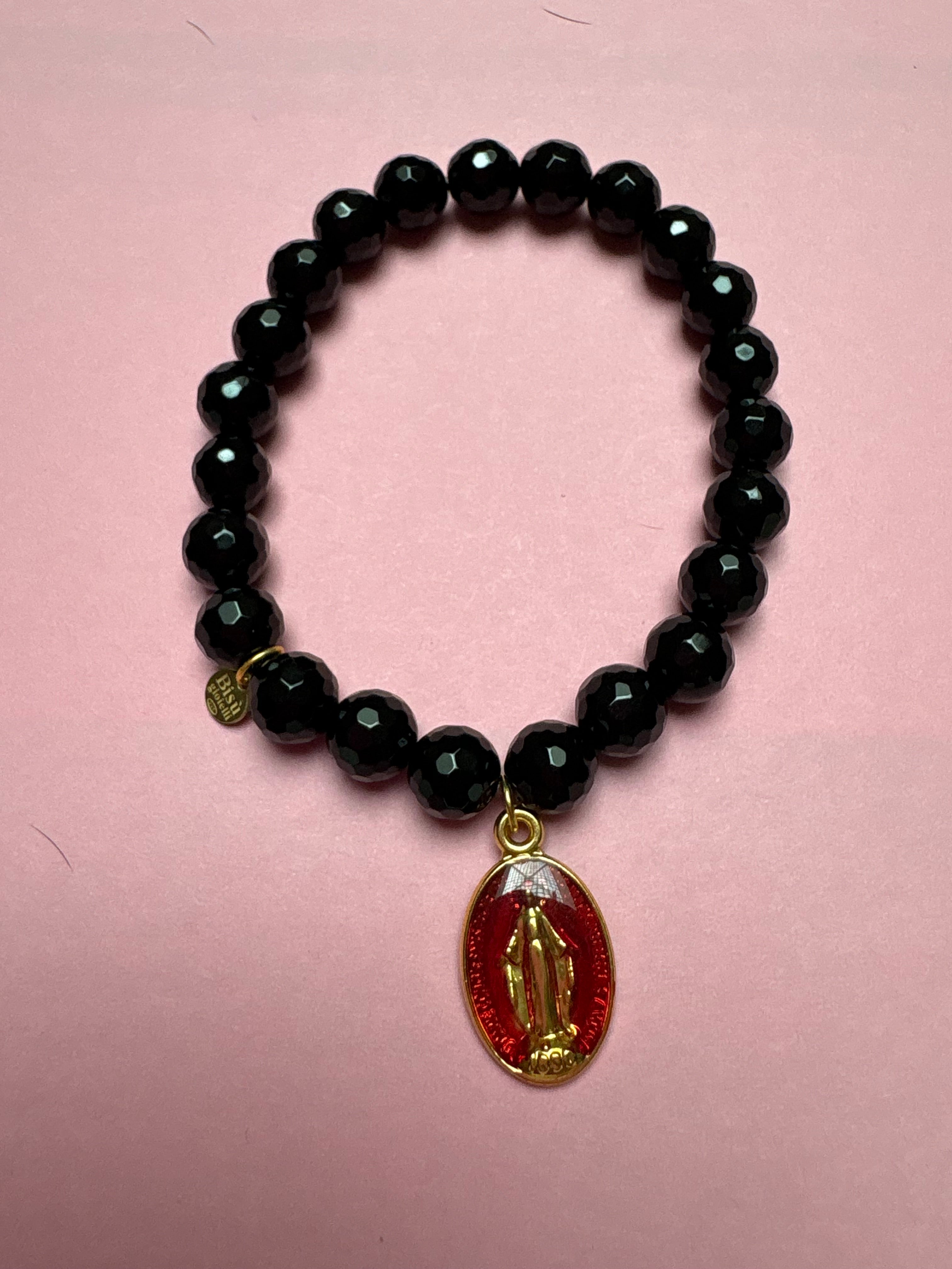 Bracciale Bisette -TALISMANI  onice  con charm Miracolosa
