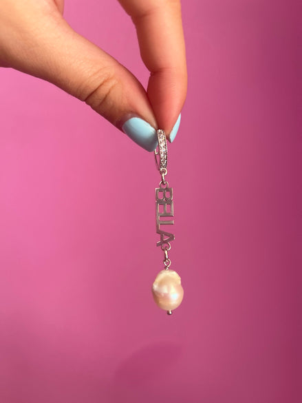 Mono orecchino - BELLA argento 925 rodio con perla