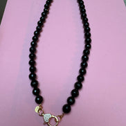 Collana LUCE - ONICE  mm10 - chiusura gioiello-  cm 50 - charm Luce